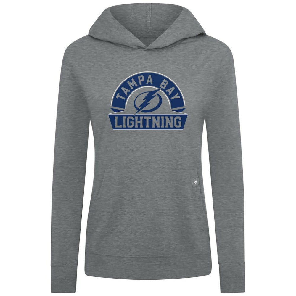 Tampa Bay Lightning Levelwear Women's Relay Banner Arch Pullover Hoodie Gray