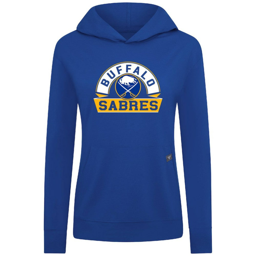 Buffalo Sabres Levelwear Women's Relay Banner Arch Pullover Hoodie Royal