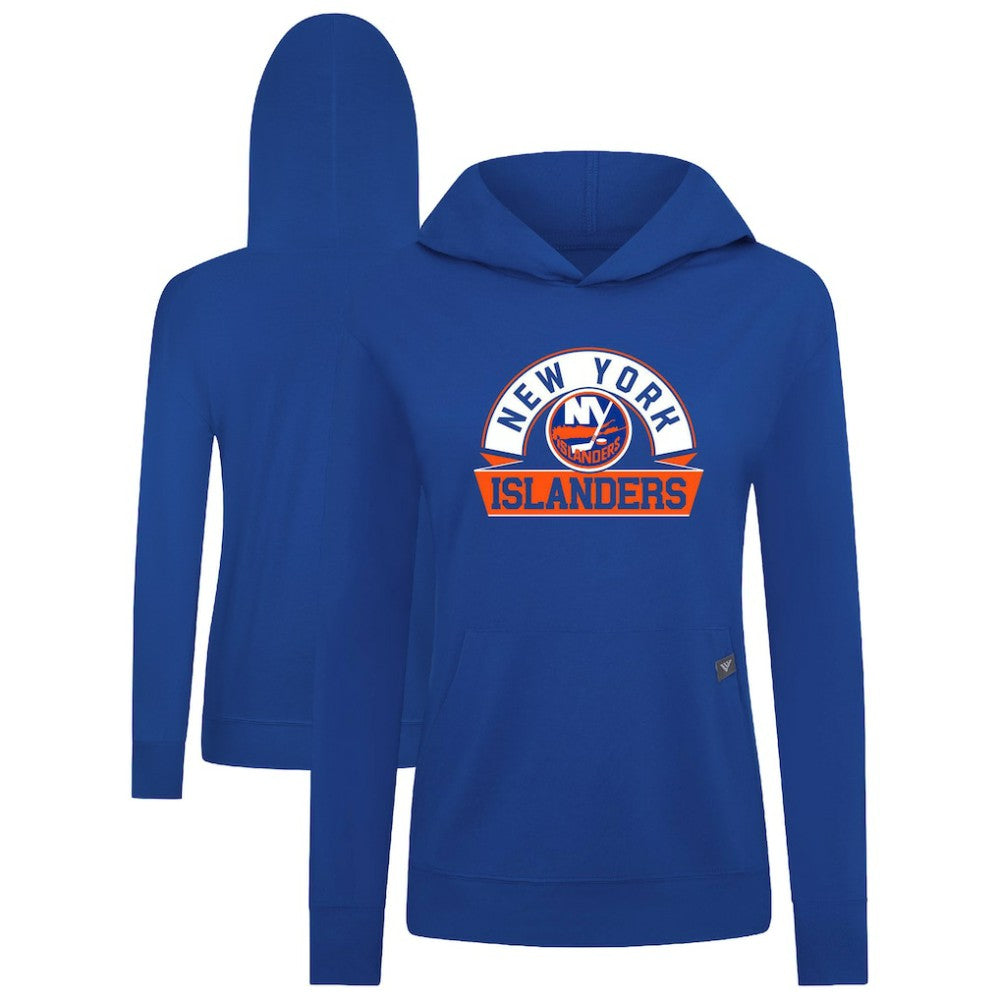 New York Islanders Levelwear Women's Relay Banner Arch Pullover Hoodie Royal