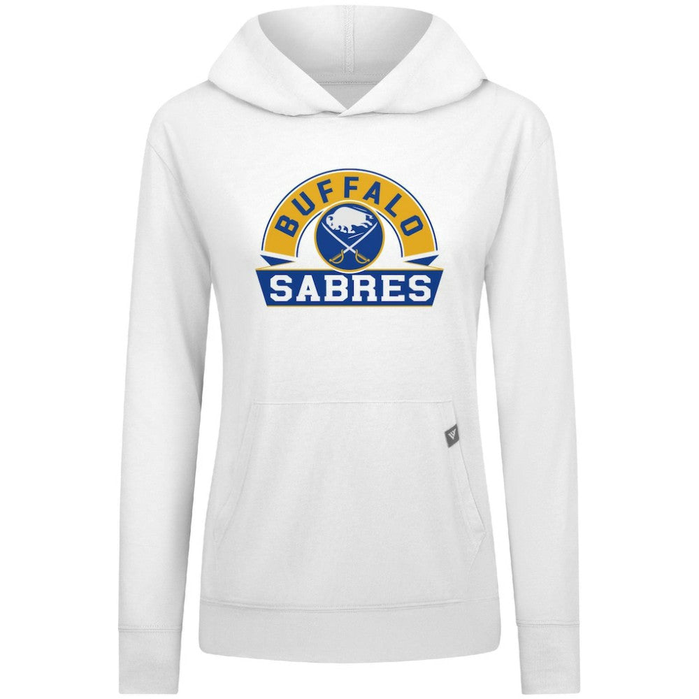 Buffalo Sabres Levelwear Women's Relay Banner Arch Pullover Hoodie White