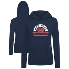 Montreal Canadiens Levelwear Women's Relay Banner Arch Pullover Hoodie Navy