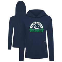 Vancouver Canucks Levelwear Women's Relay Banner Arch Pullover Hoodie Navy