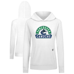 Vancouver Canucks Levelwear Women's Relay Banner Arch Pullover Hoodie White