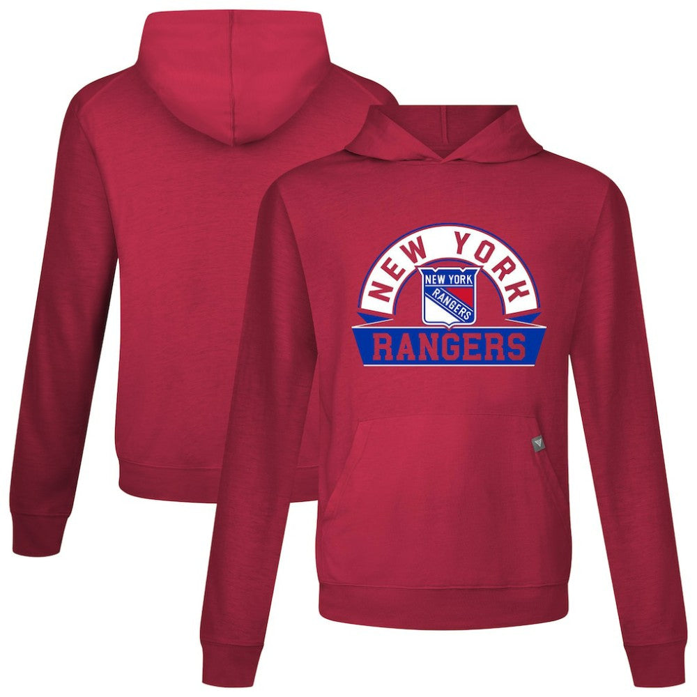New York Rangers Levelwear Relay Banner Arch Pullover Hoodie Red