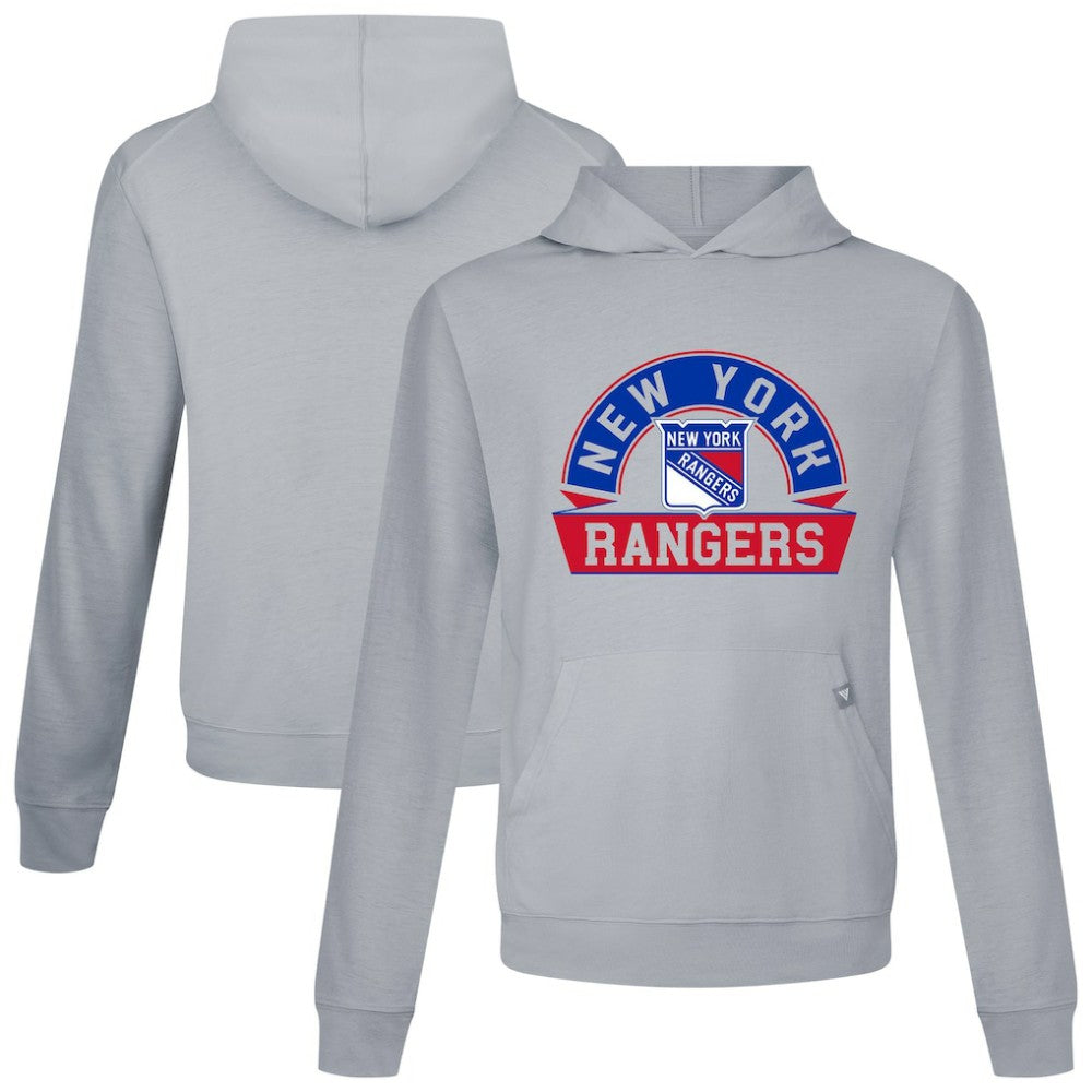 New York Rangers Levelwear Relay Banner Arch Pullover Hoodie Gray