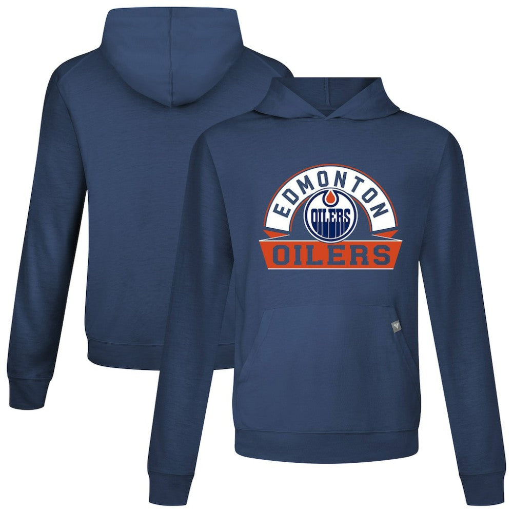 Edmonton Oilers Levelwear Relay Banner Arch Pullover Hoodie Navy