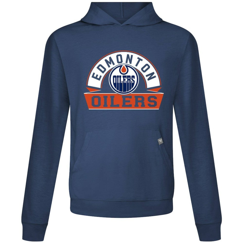 Edmonton Oilers Levelwear Relay Banner Arch Pullover Hoodie Navy
