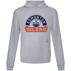 Edmonton Oilers Levelwear Relay Banner Arch Pullover Hoodie Gray