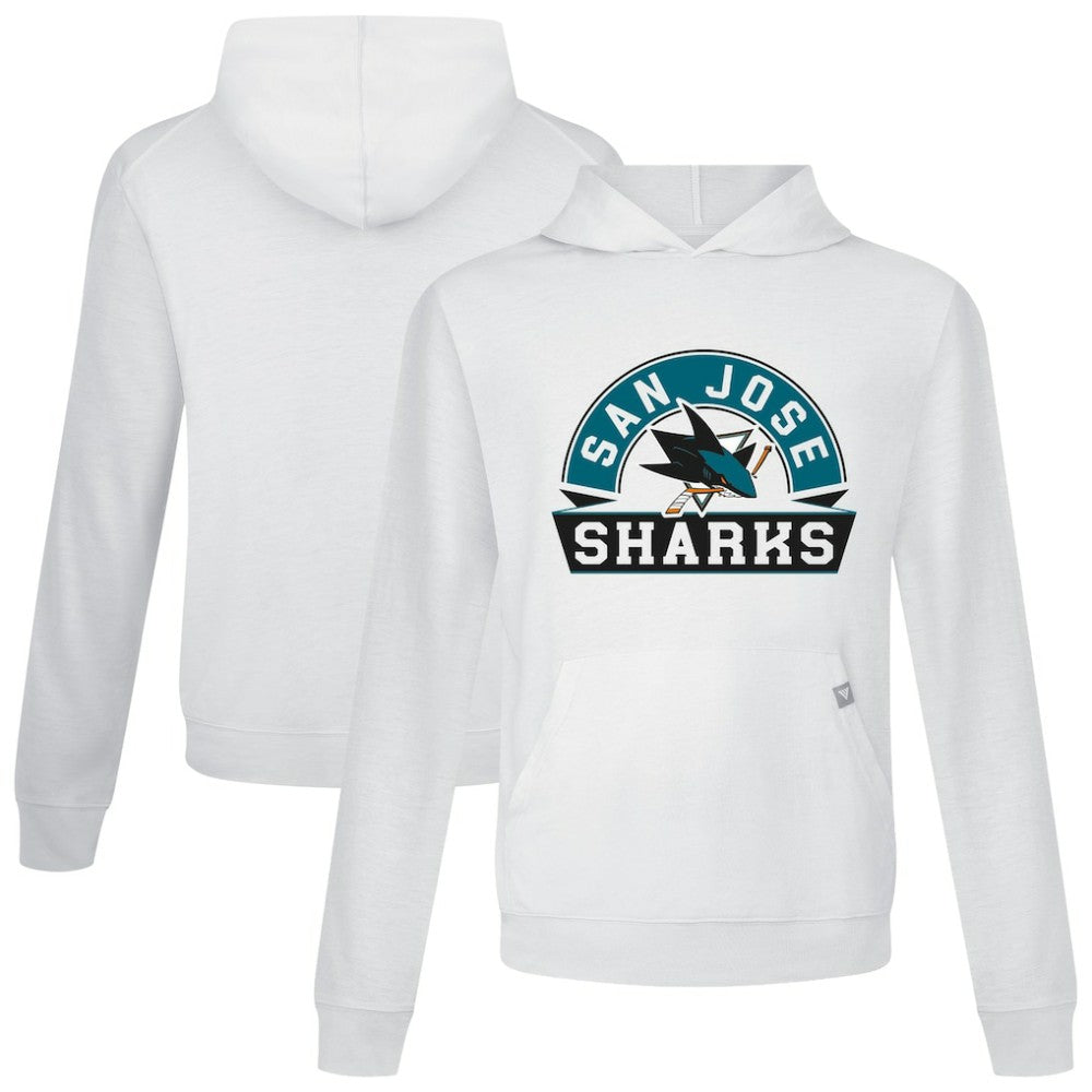 San Jose Sharks Levelwear Relay Banner Arch Pullover Hoodie White