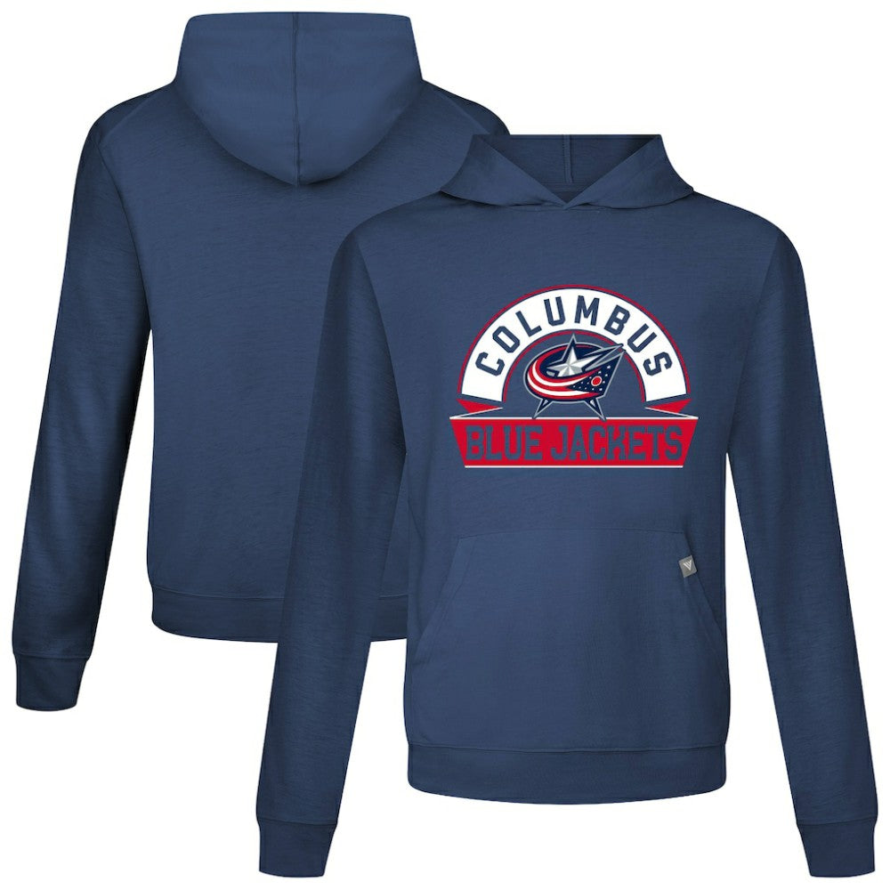 Columbus Blue Jackets Levelwear Relay Banner Arch Pullover Hoodie Navy