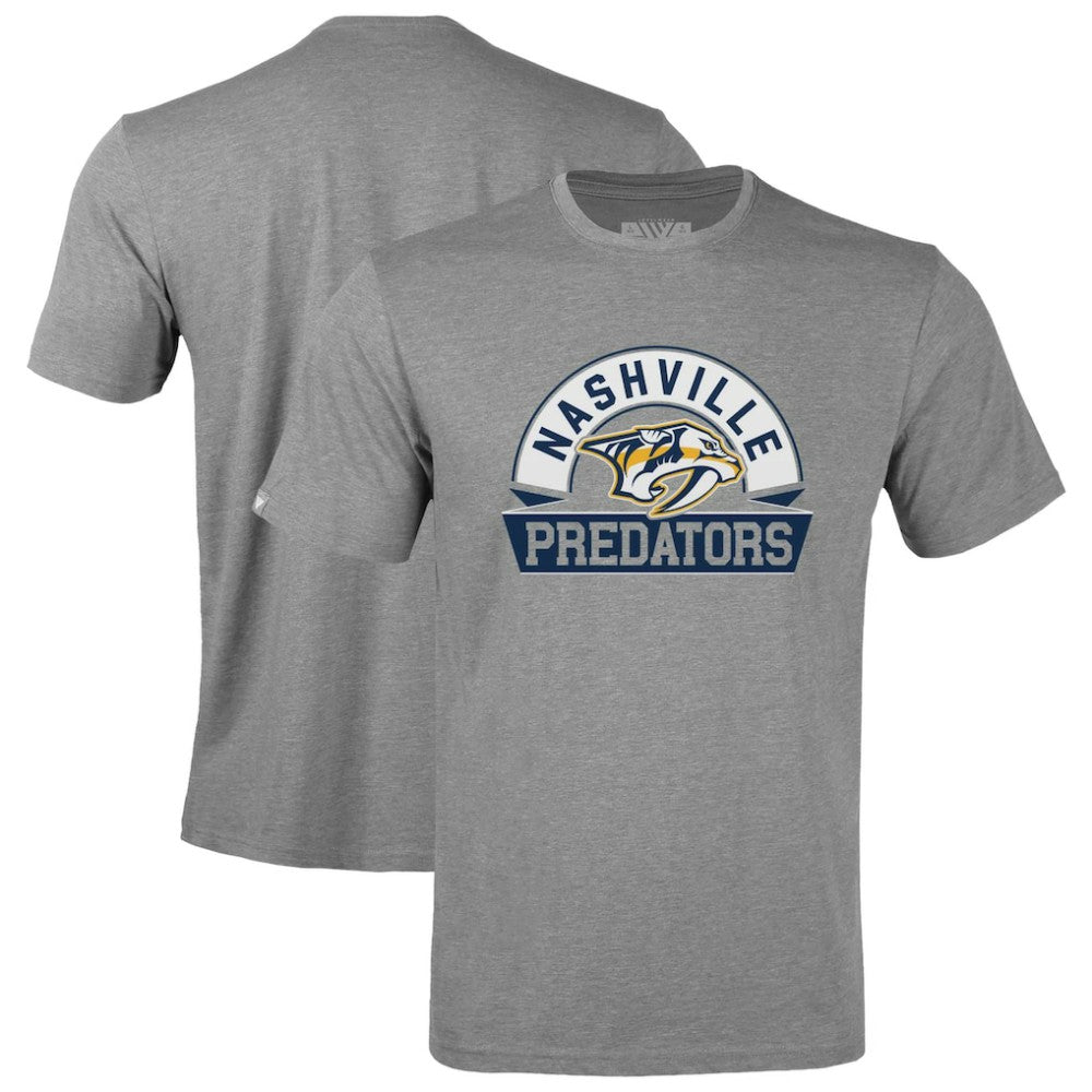 Nashville Predators Levelwear Youth Little Richmond Banner Arch T-Shirt Gray