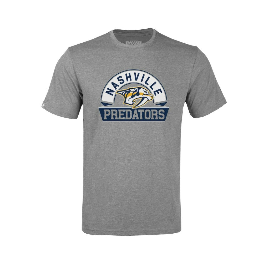 Nashville Predators Levelwear Youth Little Richmond Banner Arch T-Shirt Gray