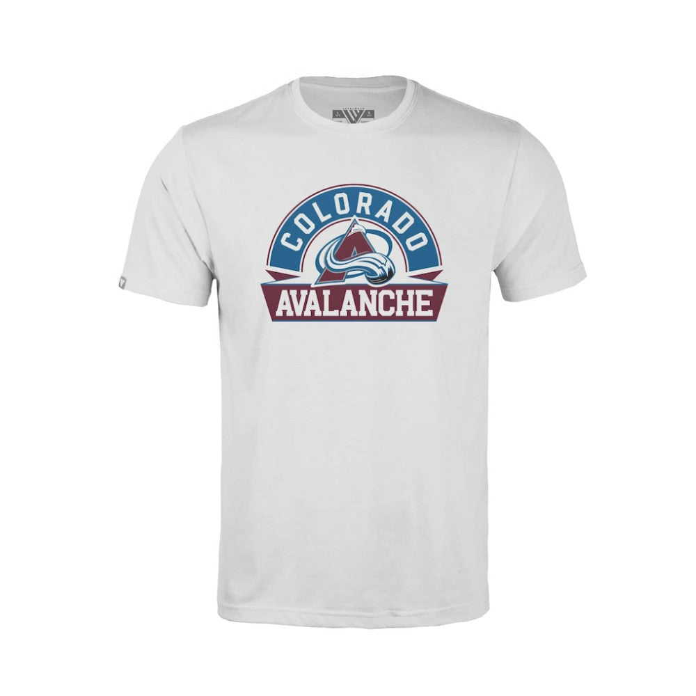 Colorado Avalanche Levelwear Youth Little Richmond Banner Arch T-Shirt White