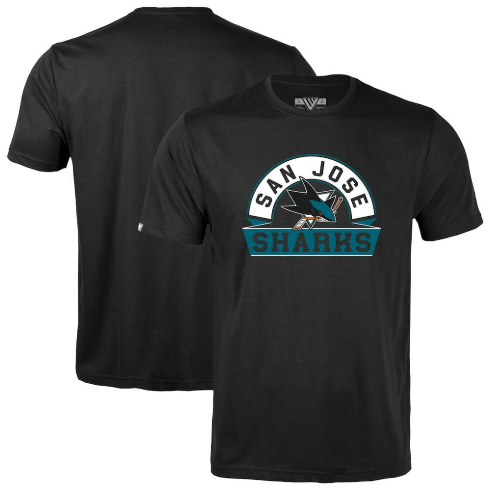 San Jose Sharks Levelwear Youth Little Richmond Banner Arch T-Shirt Black