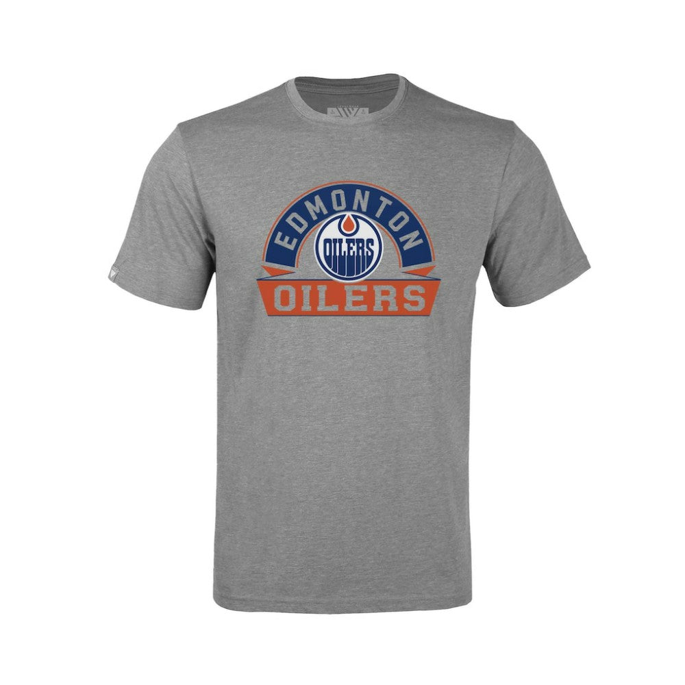 Edmonton Oilers Levelwear Youth Little Richmond Banner Arch T-Shirt Gray