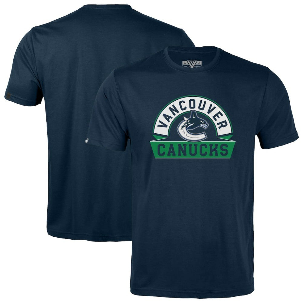 Vancouver Canucks Levelwear Youth Little Richmond Banner Arch T-Shirt Navy