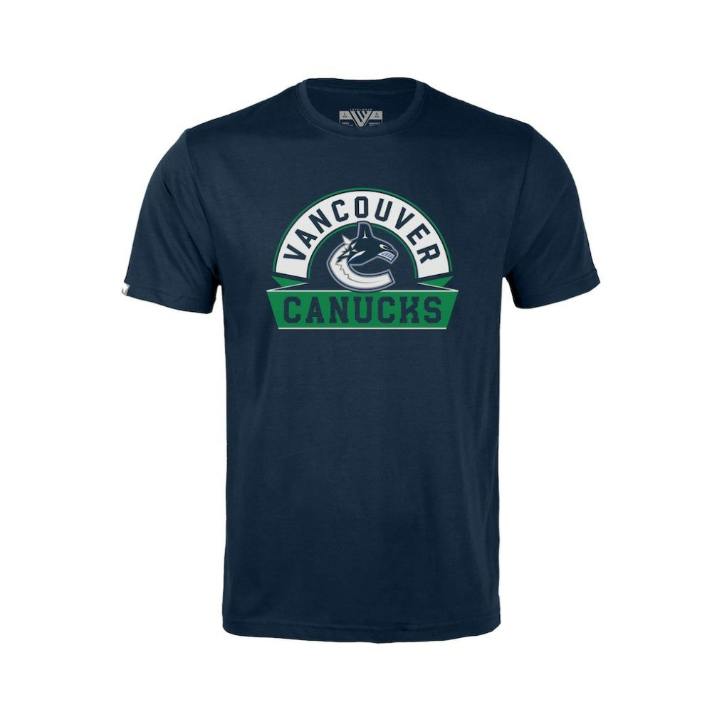 Vancouver Canucks Levelwear Youth Little Richmond Banner Arch T-Shirt Navy