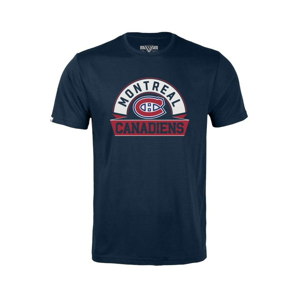 Montreal Canadiens Levelwear Youth Little Richmond Banner Arch T-Shirt Navy