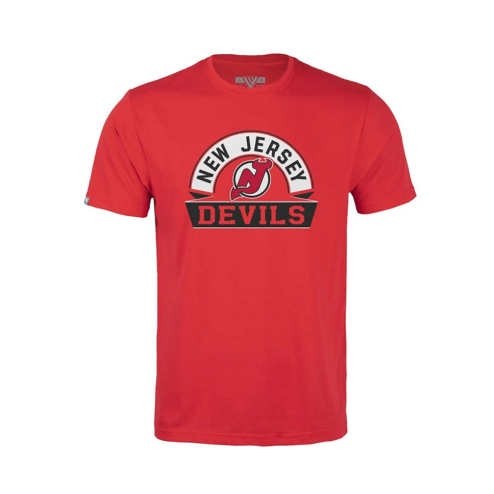 New Jersey Devils Levelwear Youth Little Richmond Banner Arch T-Shirt Red