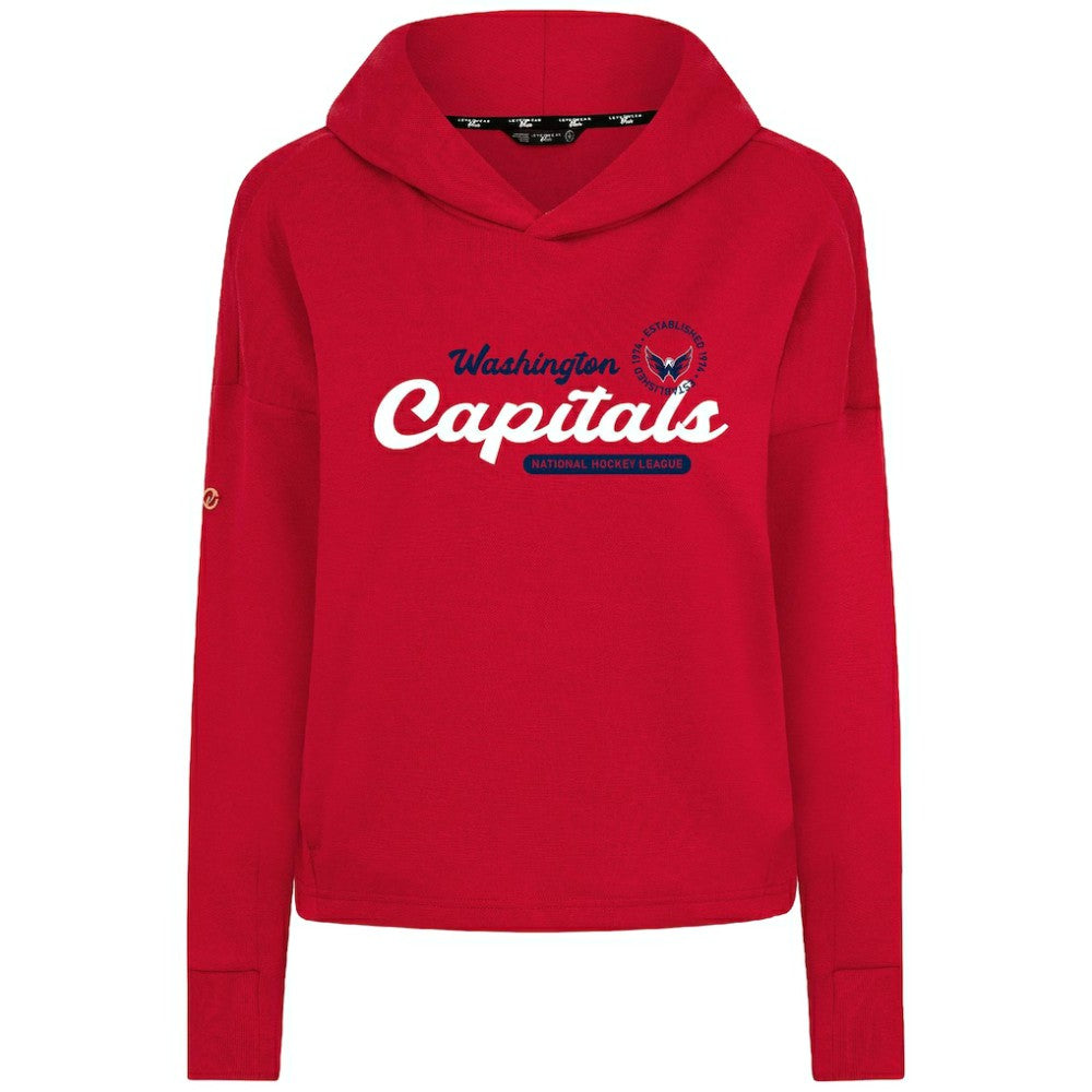 Washington Capitals Levelwear Women's Sweet Monument Tri-Blend Cropped Pullover Hoodie Red