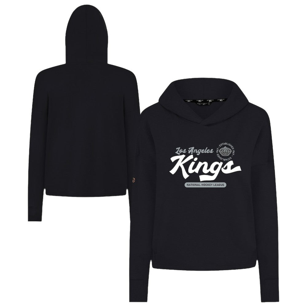 Los Angeles Kings Levelwear Women's Sweet Monument Tri-Blend Cropped Pullover Hoodie Black