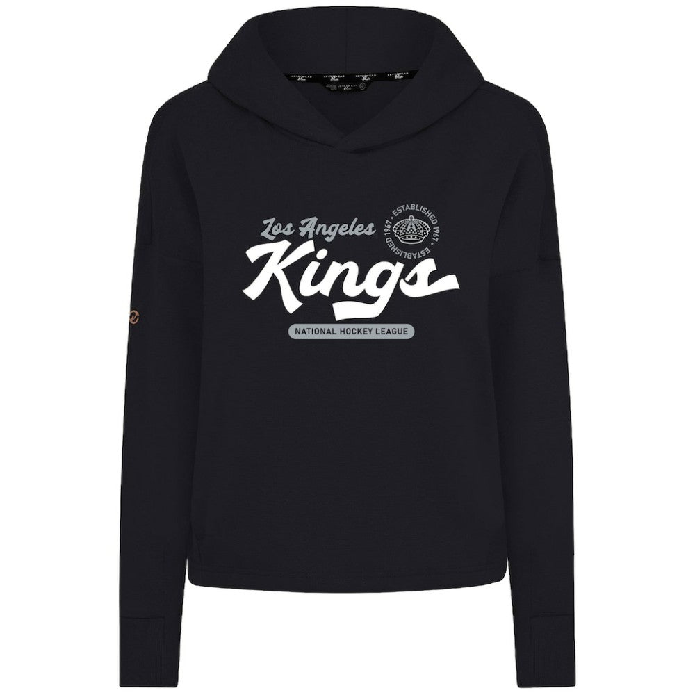 Los Angeles Kings Levelwear Women's Sweet Monument Tri-Blend Cropped Pullover Hoodie Black