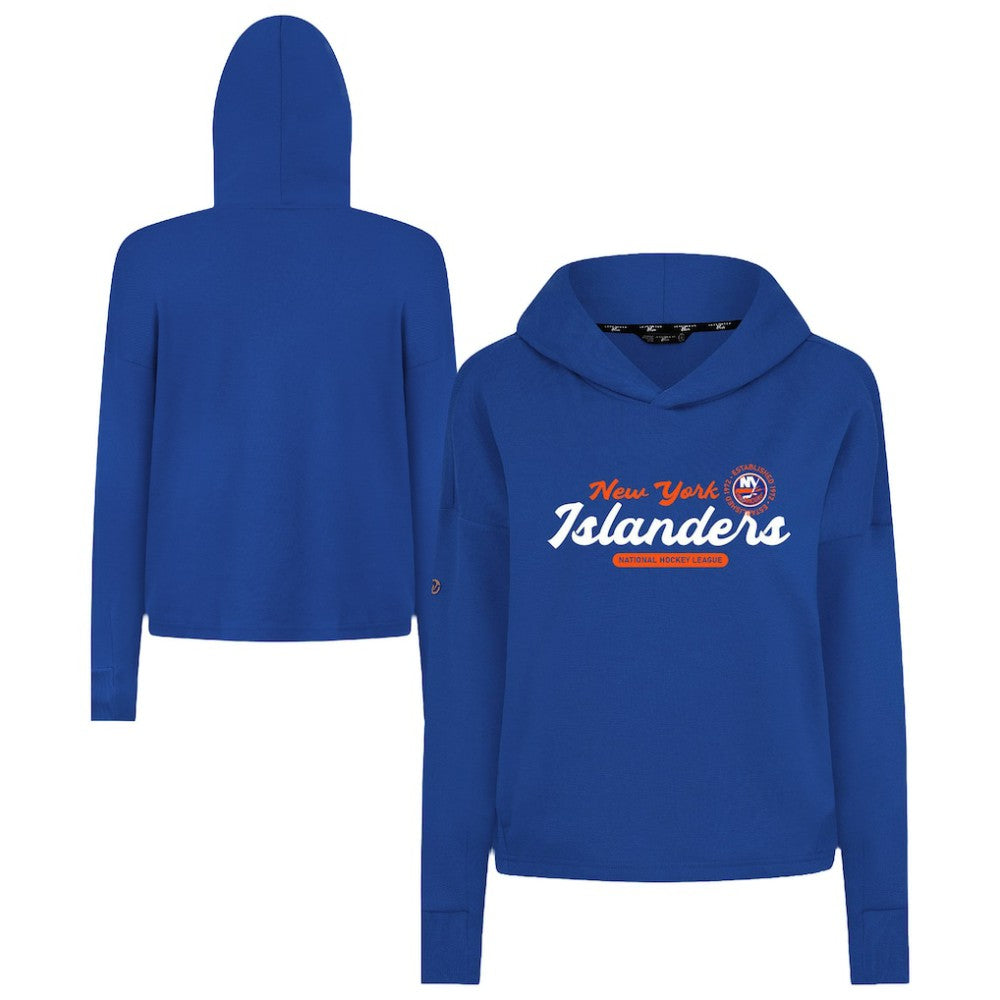 New York Islanders Levelwear Women's Sweet Monument Tri-Blend Cropped Pullover Hoodie Royal