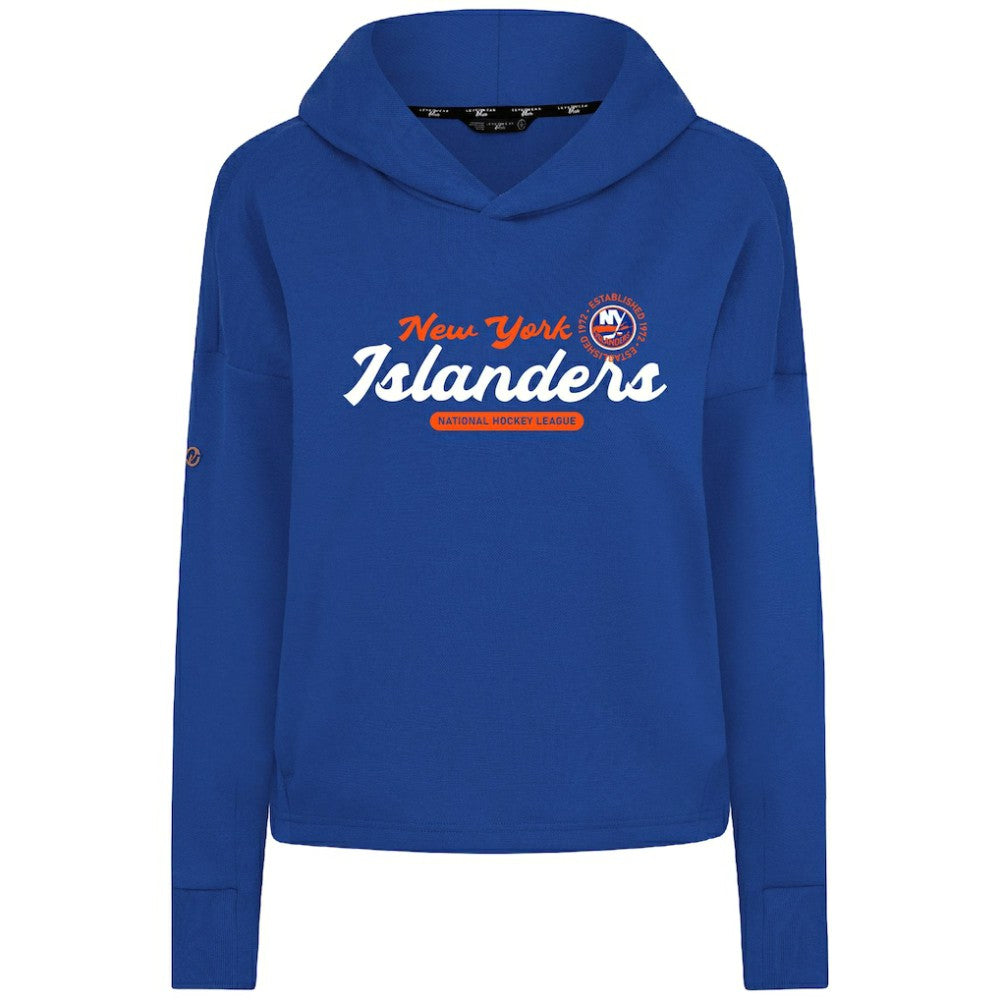 New York Islanders Levelwear Women's Sweet Monument Tri-Blend Cropped Pullover Hoodie Royal