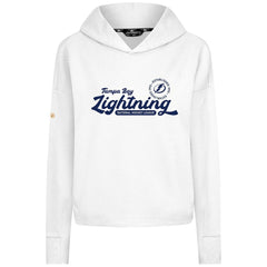 Tampa Bay Lightning Levelwear Women's Sweet Monument Tri-Blend Cropped Pullover Hoodie White