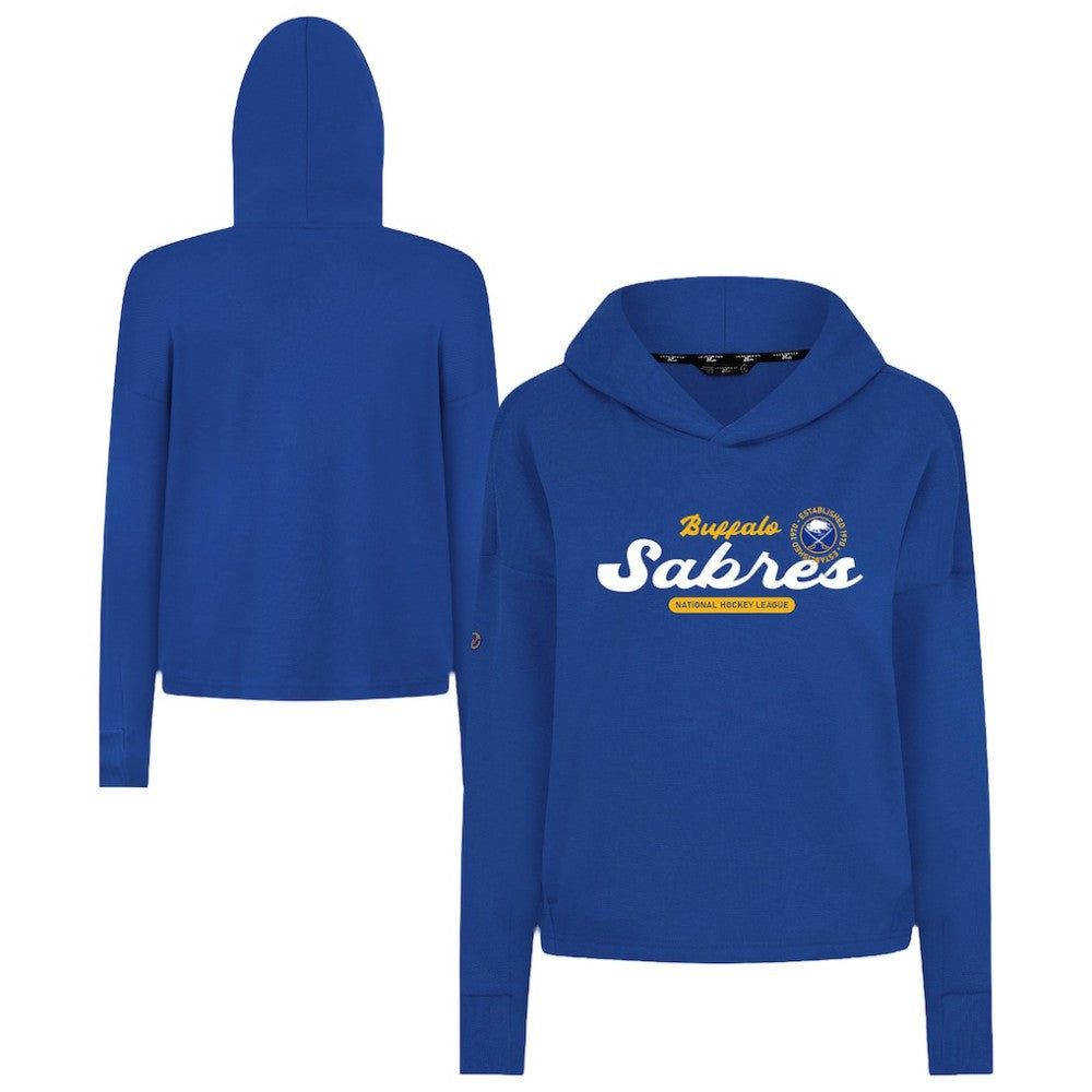 Buffalo Sabres Levelwear Women's Sweet Monument Tri-Blend Cropped Pullover Hoodie Royal