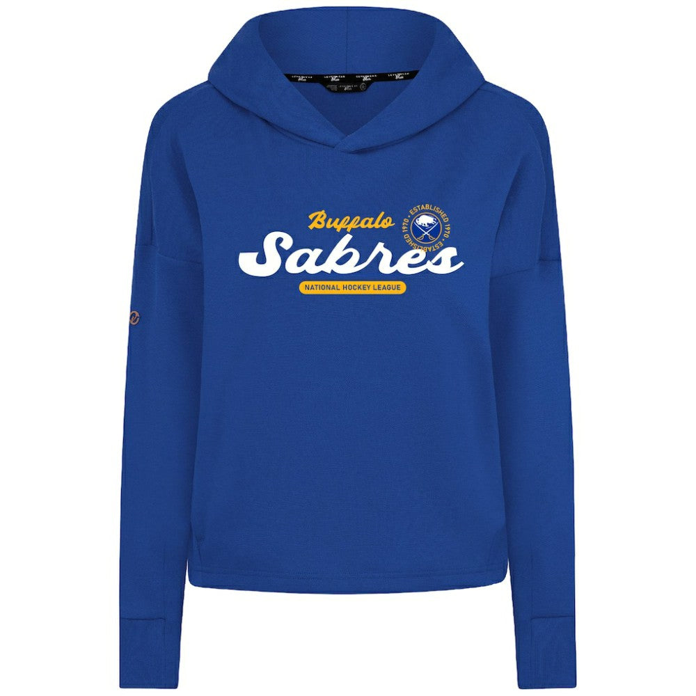 Buffalo Sabres Levelwear Women's Sweet Monument Tri-Blend Cropped Pullover Hoodie Royal