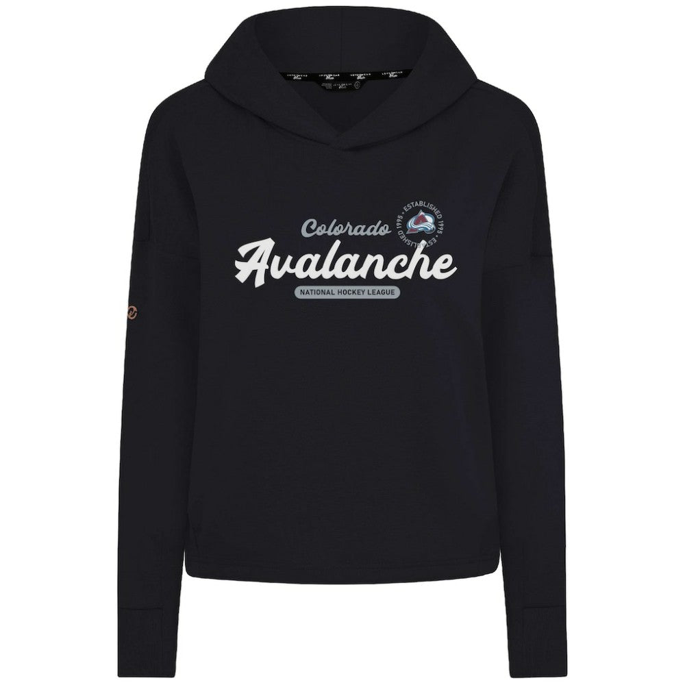 Colorado Avalanche Levelwear Women's Sweet Monument Tri-Blend Cropped Pullover Hoodie Black