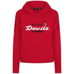 New Jersey Devils Levelwear Women's Sweet Monument Tri-Blend Cropped Pullover Hoodie Red