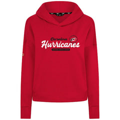 Carolina Hurricanes Levelwear Women's Sweet Monument Tri-Blend Cropped Pullover Hoodie Red