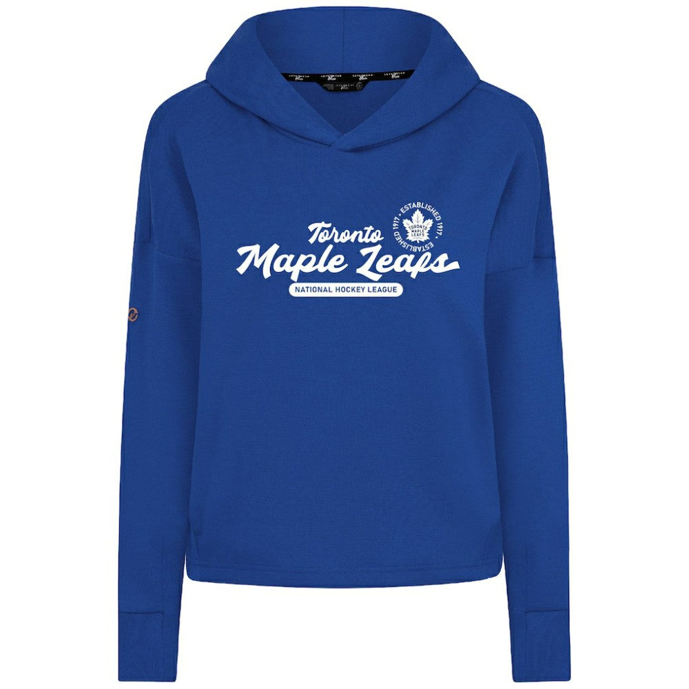 Toronto Maple Leafs Levelwear Women's Sweet Monument Tri-Blend Cropped Pullover Hoodie Royal