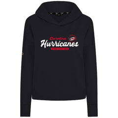 Carolina Hurricanes Levelwear Women's Sweet Monument Tri-Blend Cropped Pullover Hoodie Black