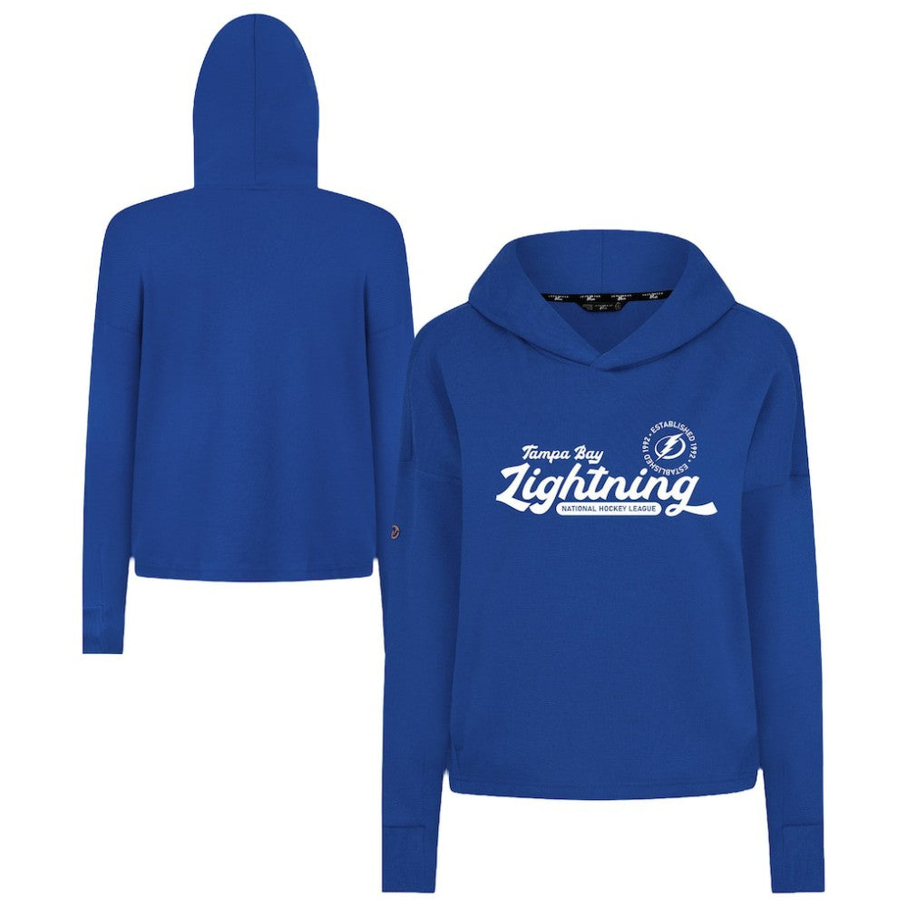 Tampa Bay Lightning Levelwear Women's Sweet Monument Tri-Blend Cropped Pullover Hoodie Royal