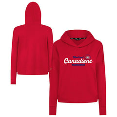 Montreal Canadiens Levelwear Women's Sweet Monument Tri-Blend Cropped Pullover Hoodie Red