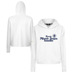 Toronto Maple Leafs Levelwear Women's Sweet Monument Tri-Blend Cropped Pullover Hoodie White