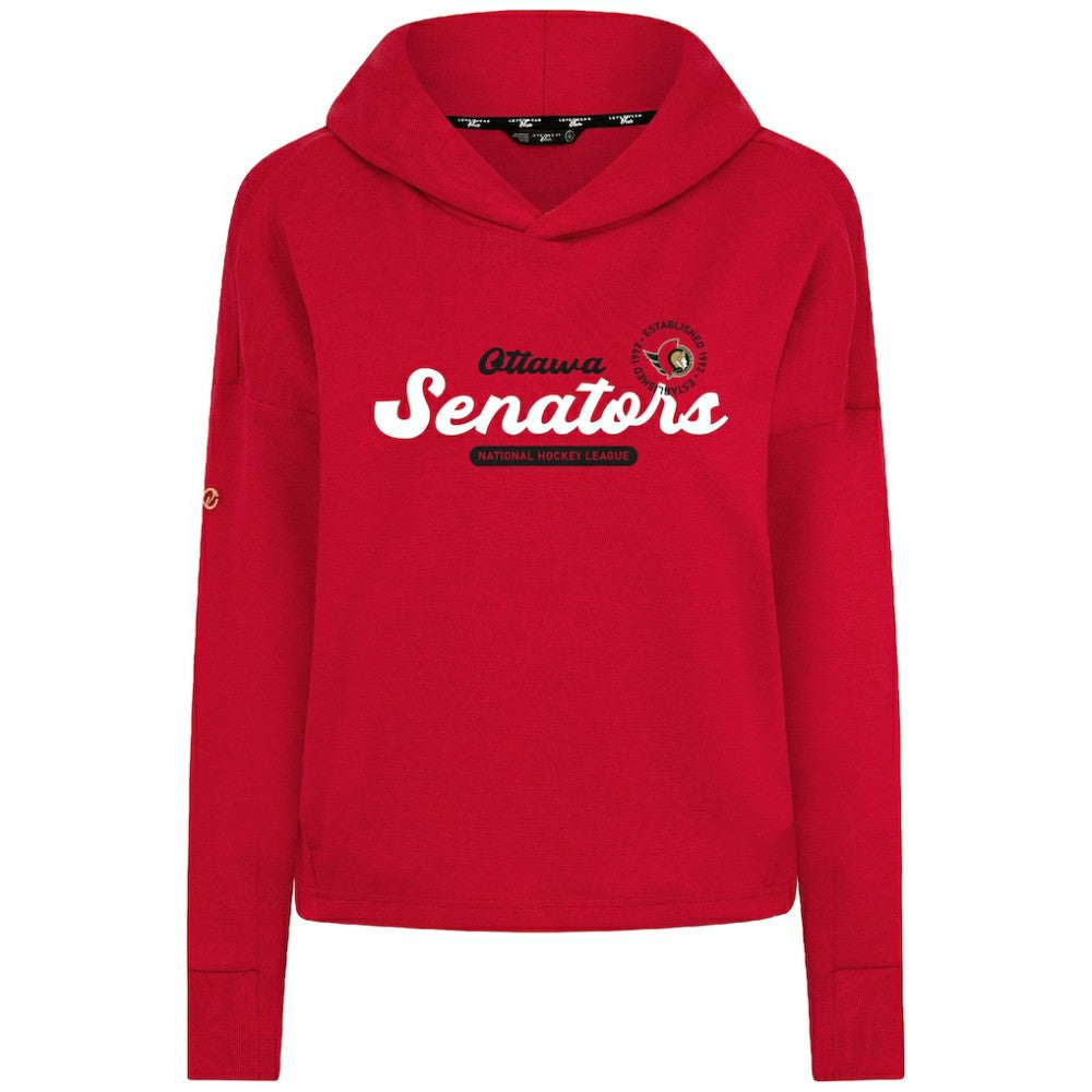 Ottawa Senators Levelwear Women's Sweet Monument Tri-Blend Cropped Pullover Hoodie Red