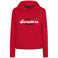 Ottawa Senators Levelwear Women's Sweet Monument Tri-Blend Cropped Pullover Hoodie Red
