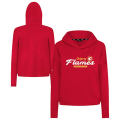 Calgary Flames Levelwear Women's Sweet Monument Tri-Blend Cropped Pullover Hoodie Red