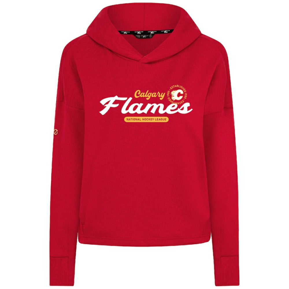 Calgary Flames Levelwear Women's Sweet Monument Tri-Blend Cropped Pullover Hoodie Red