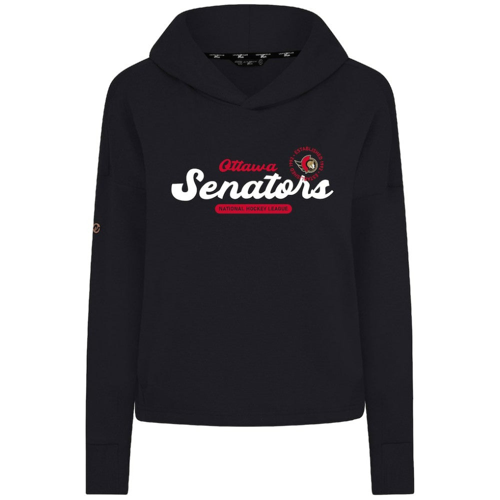 Ottawa Senators Levelwear Women's Sweet Monument Tri-Blend Cropped Pullover Hoodie Black