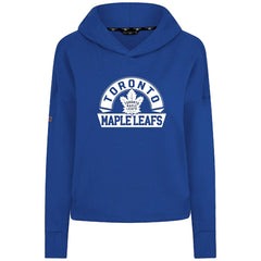 Toronto Maple Leafs Levelwear Women's Sweet Banner Arch Tri-Blend Cropped Pullover Hoodie Royal