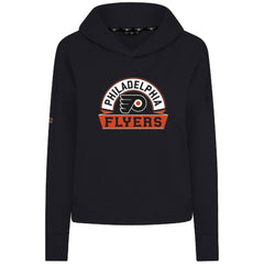 Philadelphia Flyers Levelwear Women's Sweet Banner Arch Tri-Blend Cropped Pullover Hoodie Black