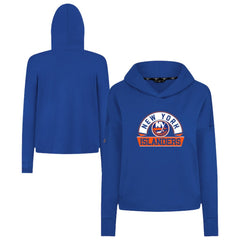 New York Islanders Levelwear Women's Sweet Banner Arch Tri-Blend Cropped Pullover Hoodie Royal