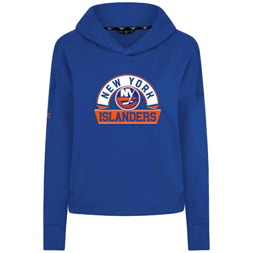 New York Islanders Levelwear Women's Sweet Banner Arch Tri-Blend Cropped Pullover Hoodie Royal