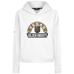 Vegas Golden Knights Levelwear Women's Sweet Banner Arch Tri-Blend Cropped Pullover Hoodie White