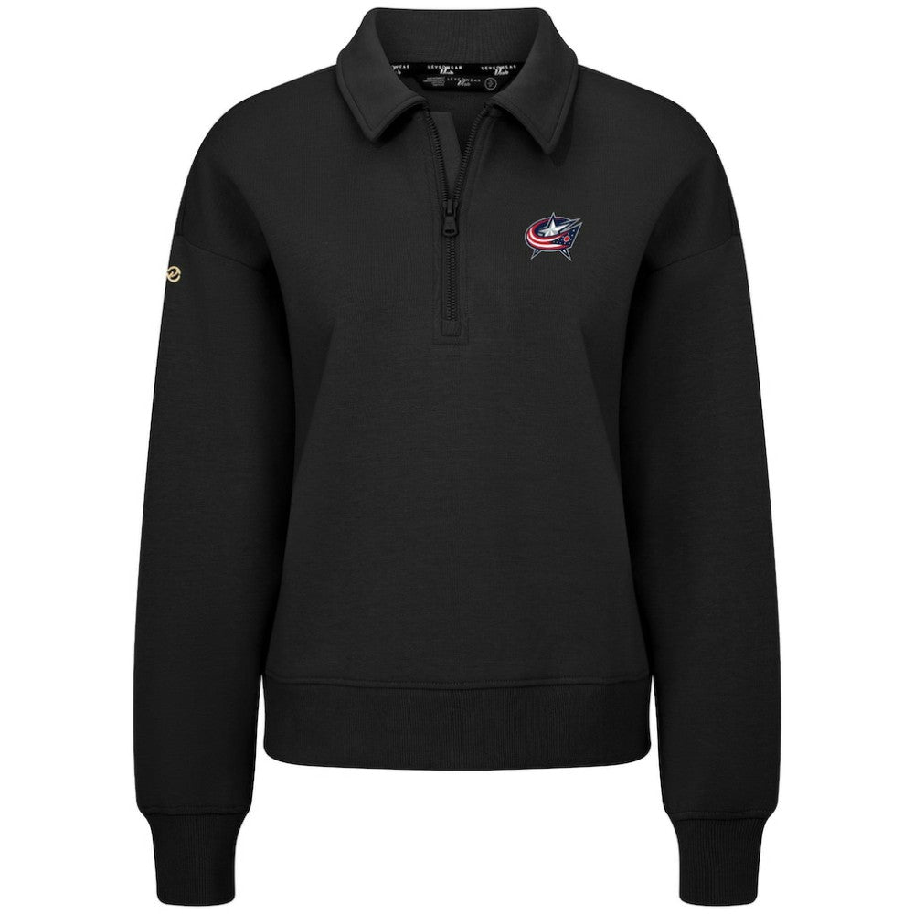 Columbus Blue Jackets Levelwear Women's Canmore Quarter-Zip Pullover Black